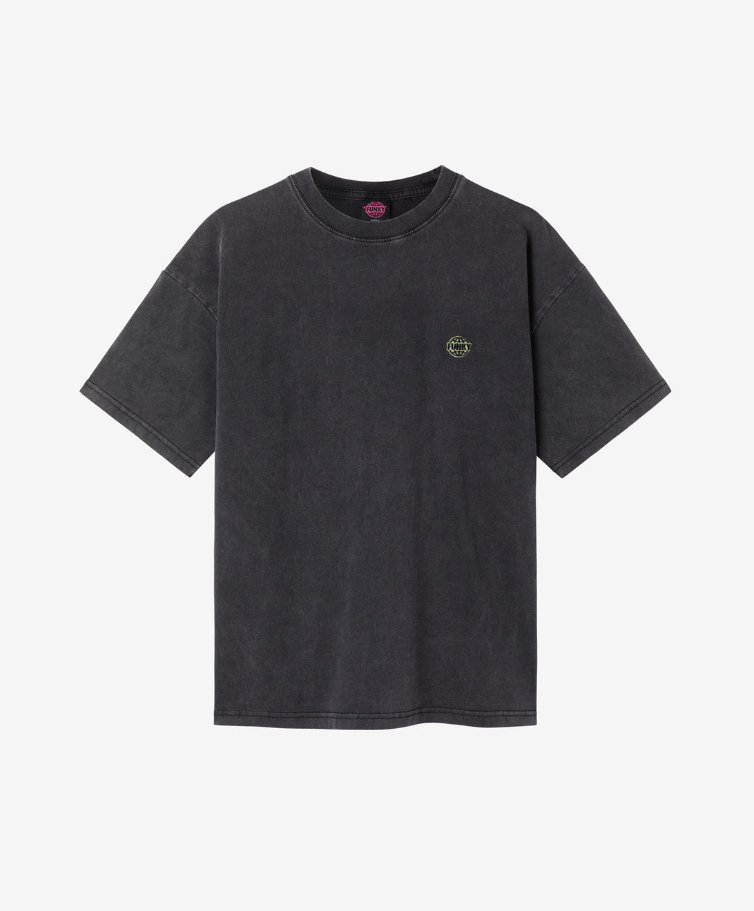 EMBROIDERY TEE WASHED BLACK LOGO