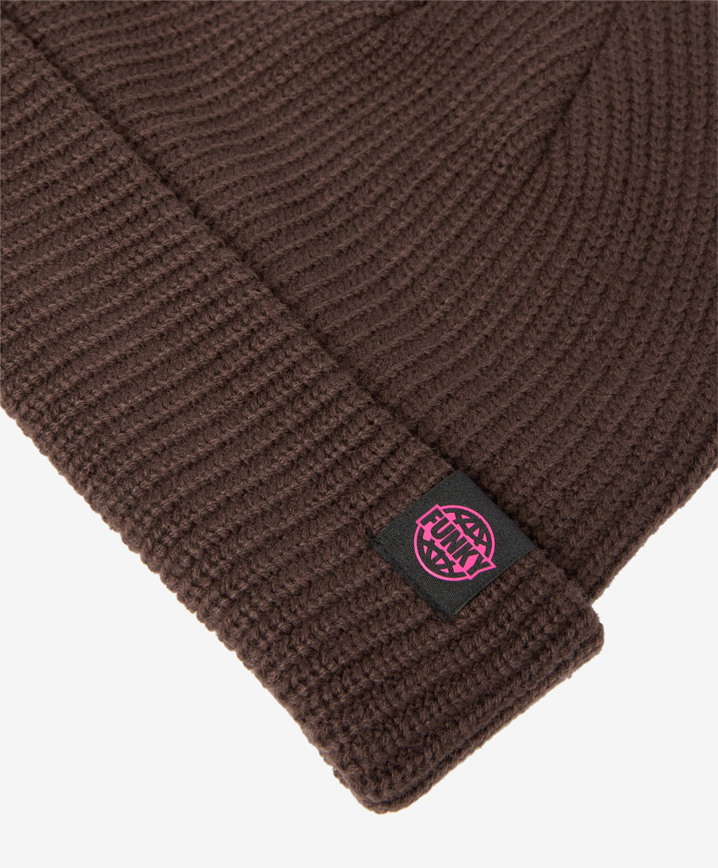 LOGO SHORT BEANIE BROWN