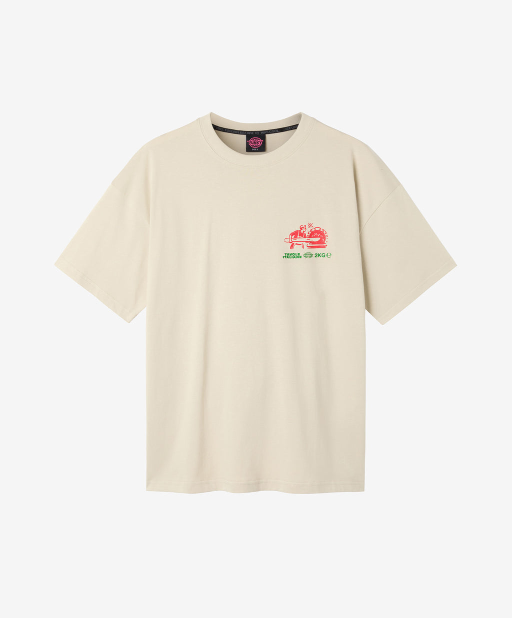 PIZZA TEE NATURAL RAW