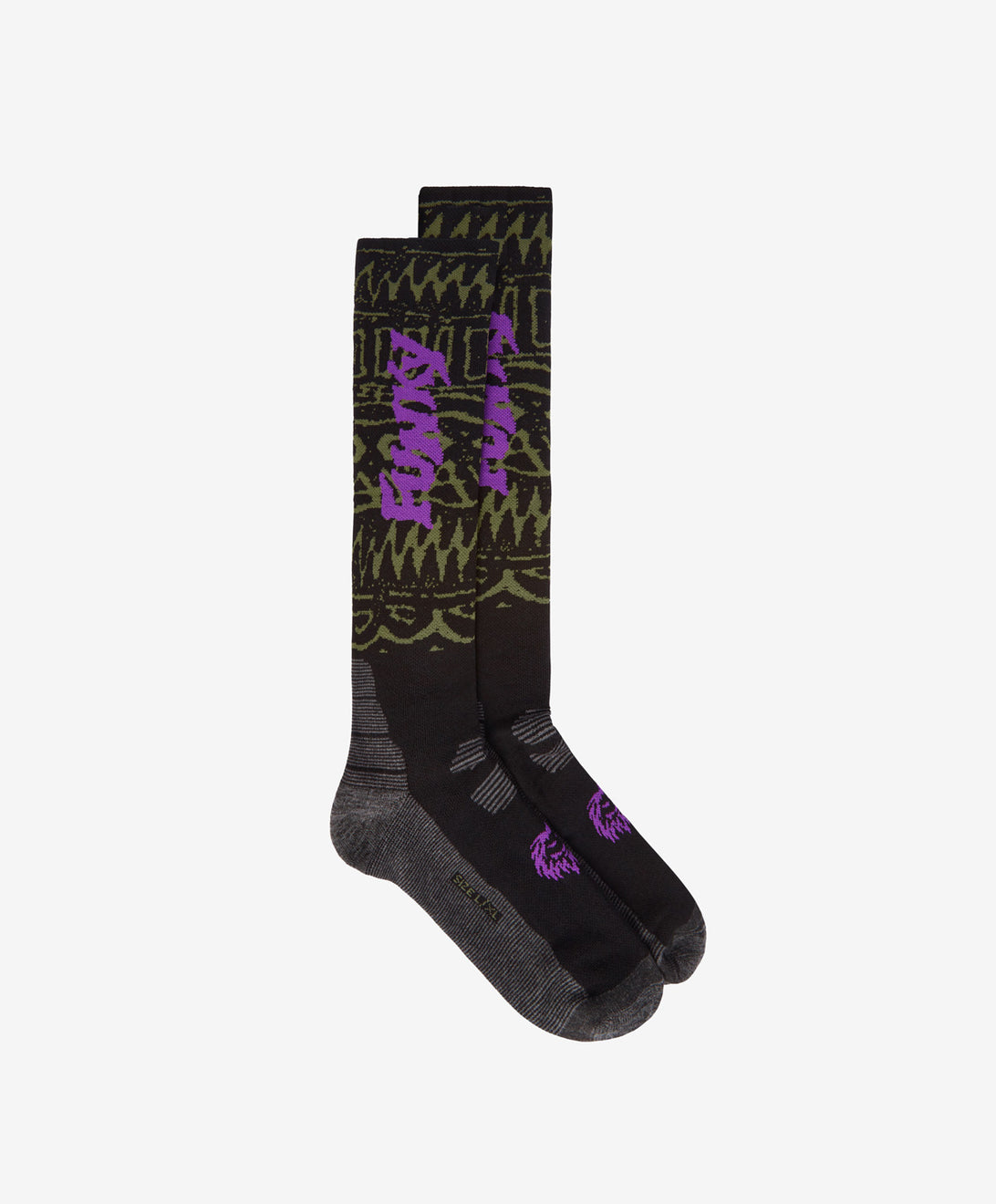 ROOTS SNOWBOARD SOCKS OLIVE/PURPLE